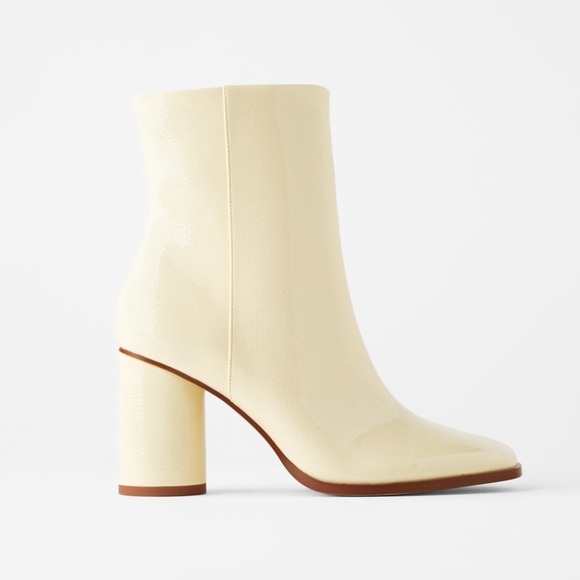 Zara Shoes - ZARA FAUX-PATENT-FINISH HEELED ANKLE BOOTS SZ  10